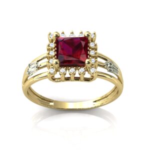 Anel Formatura Aro Triplo Quadrado Em Ouro 18k Zircônia
