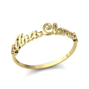 Anel Nome Ana Clara Pedras Diamantes Ouro 18k