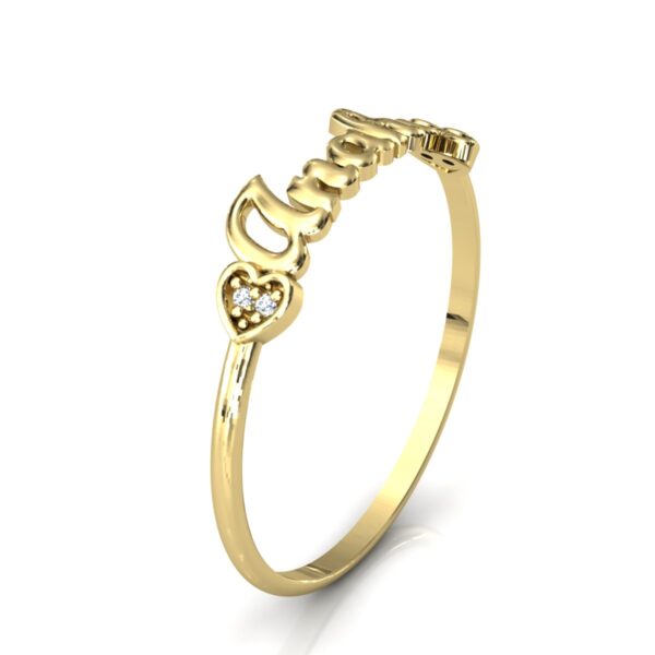 Anel Nome Anahy Pedras Diamantes Ouro 18k - Image 3