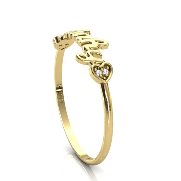 Anel Nome Anahy Pedras Diamantes Ouro 18k - Image 4