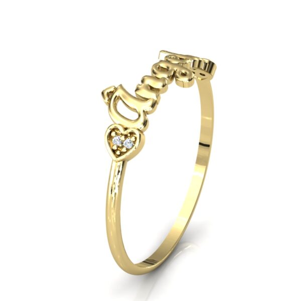 Anel Nome Ângela Pedras Diamantes Ouro 18k - Image 3