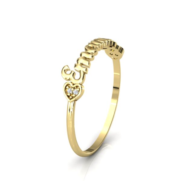 Anel Nome Emanuel Pedras Diamantes Ouro 18k - Image 3