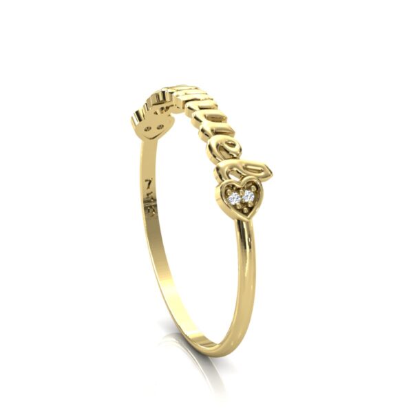 Anel Nome Emanuel Pedras Diamantes Ouro 18k - Image 4
