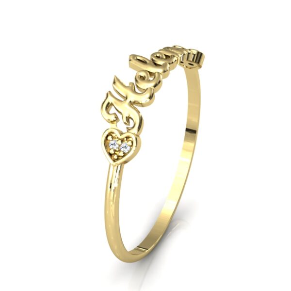 Anel Nome Helena Pedras Diamantes Ouro 18k - Image 3