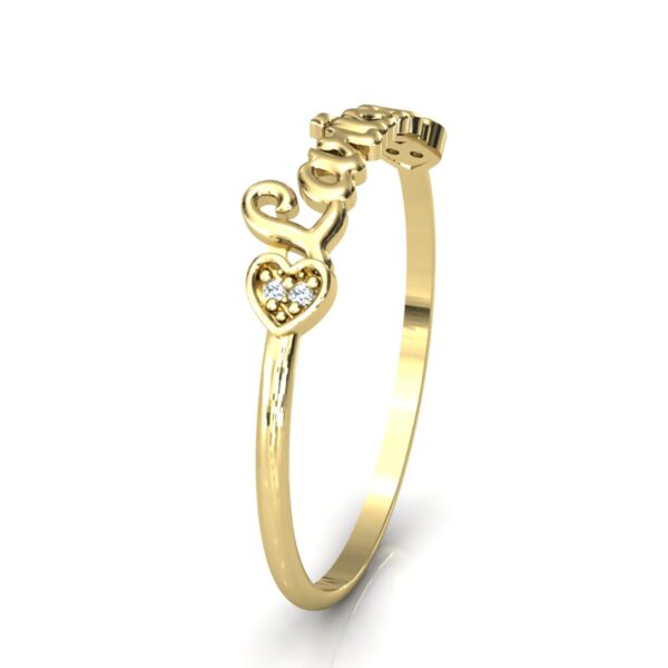 Anel Nome Larissa Pedras Diamantes Ouro 18k - Image 3