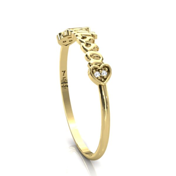 Anel Nome Larissa Pedras Diamantes Ouro 18k - Image 4