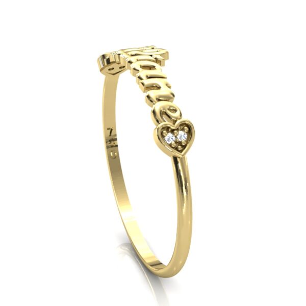 Anel Nome Liliane Pedras Diamantes Ouro 18k - Image 4