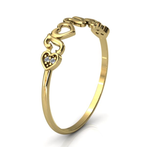 Anel Nome I Love You Pedras Diamantes Ouro 18k - Image 3