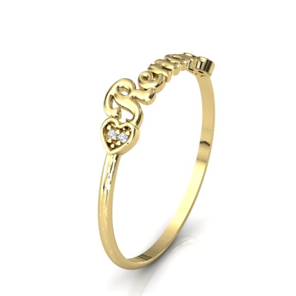 Anel Nome Renan Pedras Diamantes Ouro 18k - Image 3