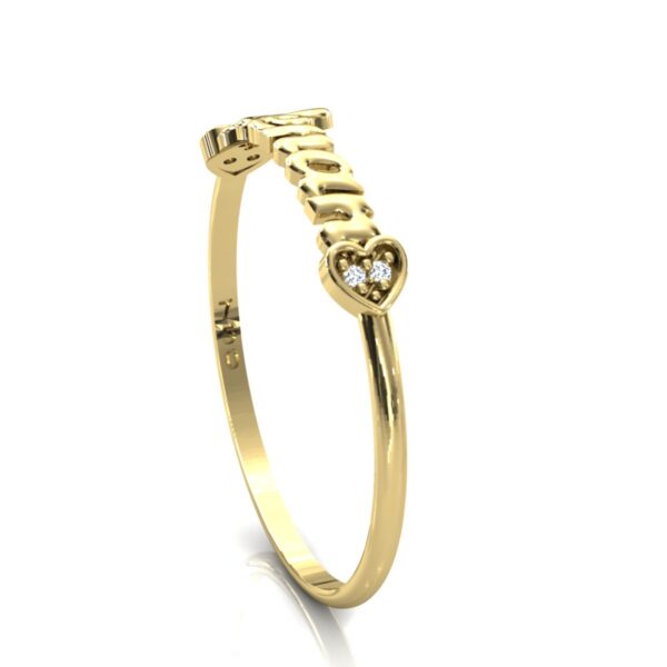 Anel Nome Renan Pedras Diamantes Ouro 18k - Image 4