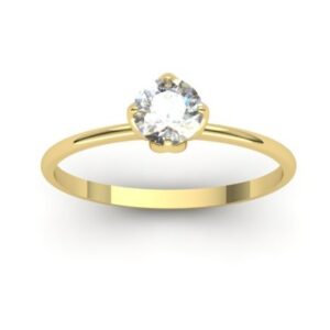 Anel Solitário Ouro 18k