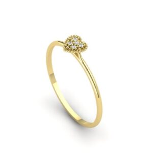Anel Chuveiro Coração Diamantes Ouro 18k