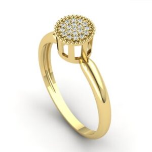 Anel Chuveiro Galeria Coração Diamantes Ouro 18k