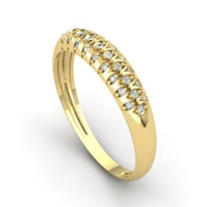 Anel Aparador Pedras Diamantes Ouro 18k