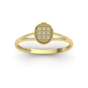 Anel Chuveiro Oval Aro Fino Ouro 18k