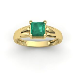 Anel Formatura Quadrado Aro Abaulado Ouro 18k