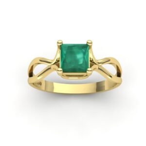 Anel Formatura Quadrado Aro Aberto Ouro 18k
