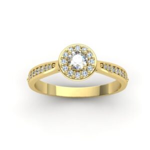Anel Cravejado de Pedras Redondo Ouro 18k