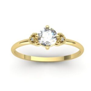 Anel Trapézio Corações Cravejado Ouro 18k