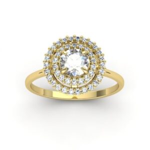Anel Circulo de Pedras Ouro 18k