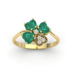 Anel Trevo Quatro Folhas Ouro 18k