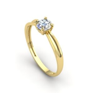Anel Solitário Tradicional Ouro 18k