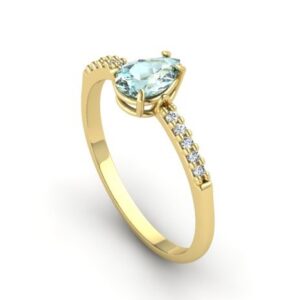 Anel Gota Aro Cravejado Ouro 18k