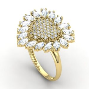 Anel Flor de Pedras Ouro 18k