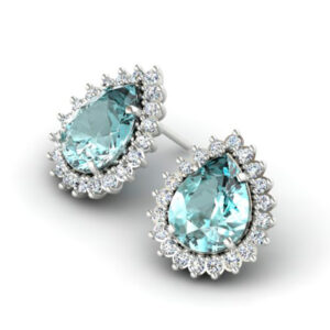 Brinco Pedra Azul Gota Prata 925