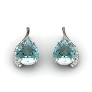Brinco Pedras Gotas e Cravejado Prata 925