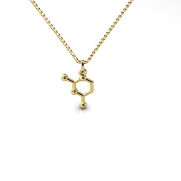 Gargantilha Pingente Molécula Química Citosina Ouro 18k - Image 2