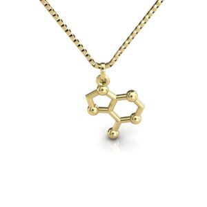 Gargantilha Pingente Molécula Química Adenina Ouro 18k