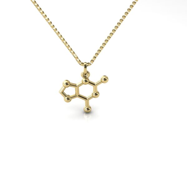Gargantilha Pingente Molécula Química Guanina Ouro 18k - Image 4