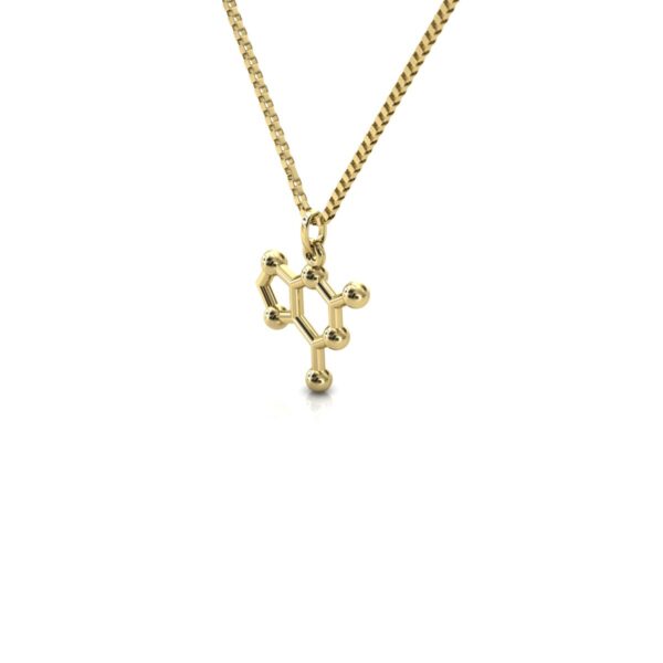 Gargantilha Pingente Molécula Química Guanina Ouro 18k - Image 3