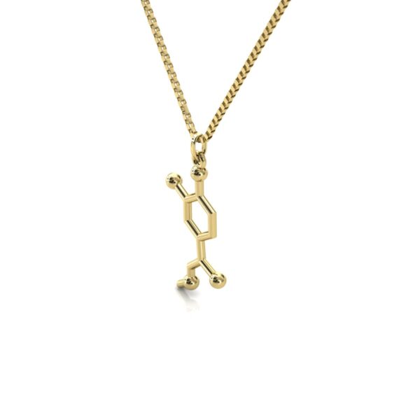 Gargantilha Pingente Molécula Química Adrenalina Ouro 18k - Image 3