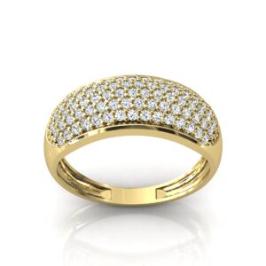 Anel Aparador Meia Aliança Com 79 Pedras Zircônia Ouro 18k