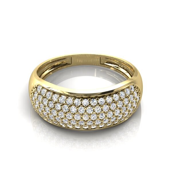 Anel Aparador Meia Aliança Com 79 Pedras Zircônia Ouro 18k - Image 2