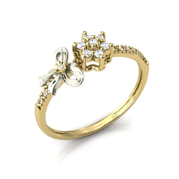 Lindo Anel Chuveiro Laço Pingente Ouro 18k - Image 2
