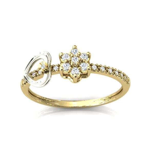 Lindo Anel Chuveiro Coração Pingente Ouro 18k