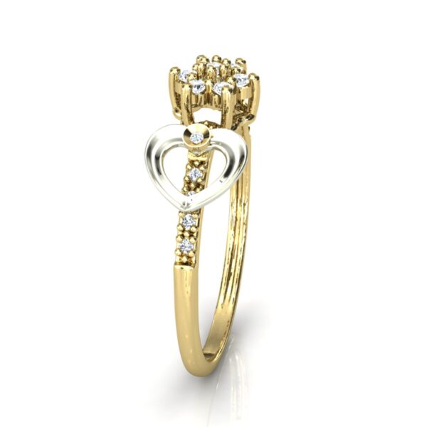 Lindo Anel Chuveiro Coração Pingente Ouro 18k - Image 3