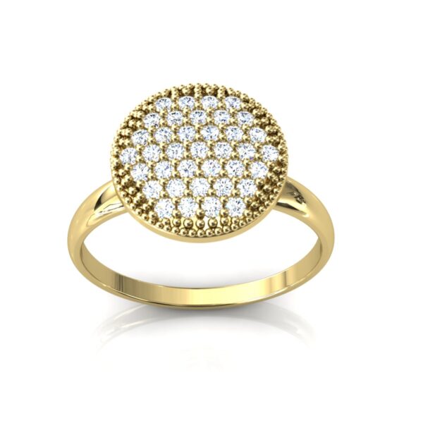 Anel Chuveiro Redondo Grande Ouro 18k