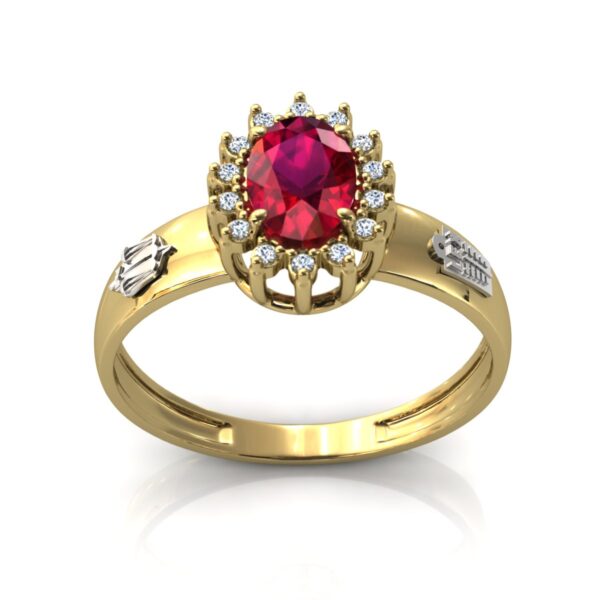 Anel Formatura Em Ouro 18k Pedra Oval Direito