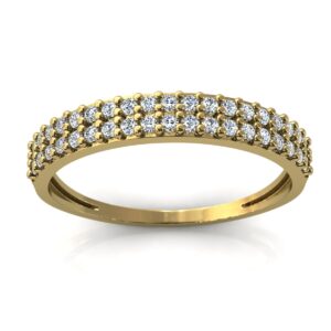 Anel Aparador De Aliança Com 38 Pedras Em Ouro 18k