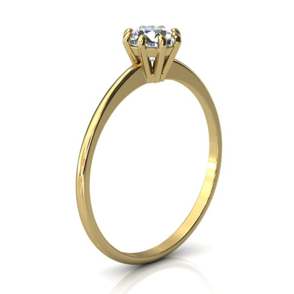 Anel Solitário Fino Com Pedra Zircônia Em Ouro 18k - Image 2