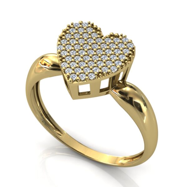 Anel Chuveiro Coração 57 Pedras Zircônias Ouro 18k - Image 3
