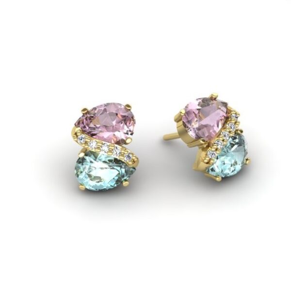 Par de Brincos Gotas Ametista em Ouro 18k - Image 2
