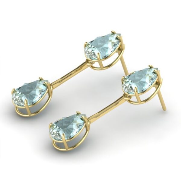 Par de Brincos Gotas Azuis em Ouro 18k - Image 2