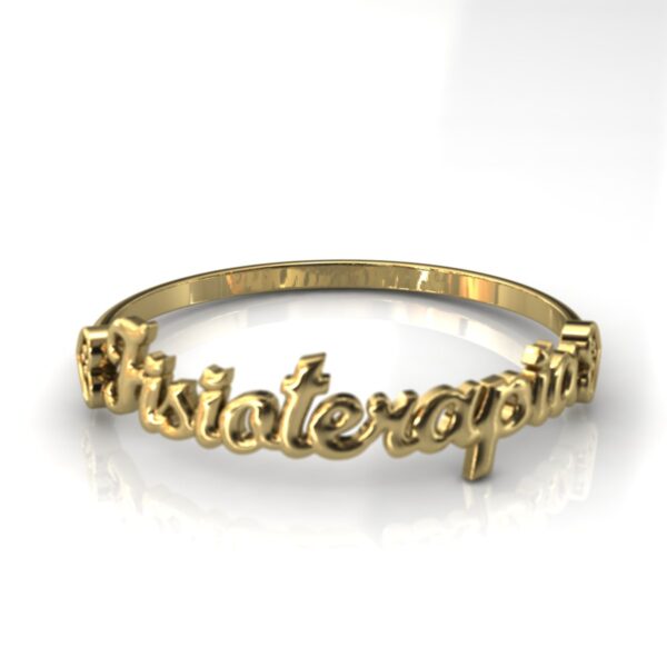 Anel Formatura Fisioterapia Pedras Diamantes Ouro 18k - Image 2