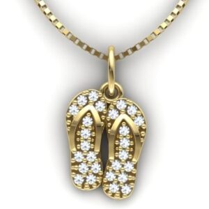 Pingente Havaianas Cravejadas Ouro 18k