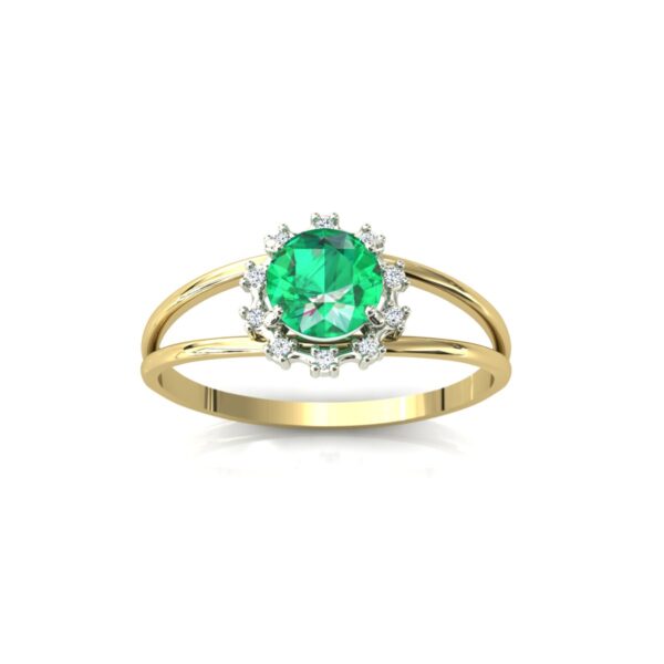 Anel Formatura Aro Duplo Fino Pedra Redonda Ouro 18k